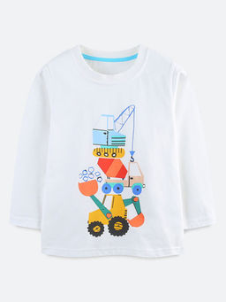 Oh Rare - White Printed Regular Fit T-Shirt