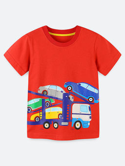 Oh Rare - Red Printed Regular Fit T-Shirt