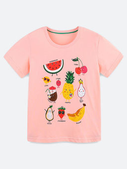 Oh Rare - Pink Printed Regular Fit T-Shirt