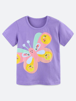 Oh Rare - Purple Printed Regular Fit T-Shirt