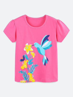 Oh Rare - Pink Printed Regular Fit T-Shirt