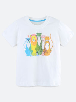 Oh Rare - White Printed Regular Fit T-Shirt