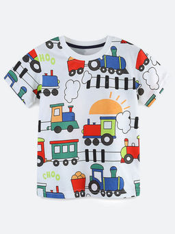 Oh Rare - White Printed Regular Fit T-Shirt