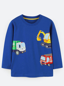 Oh Rare - Blue Printed Regular Fit T-Shirt