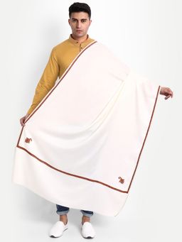Zamour - Woolen Shawl For Men With Kashmiri Embroidery
