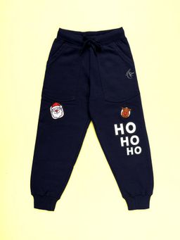 KiddoPanti - Navy Blue Printed Regular Joggers