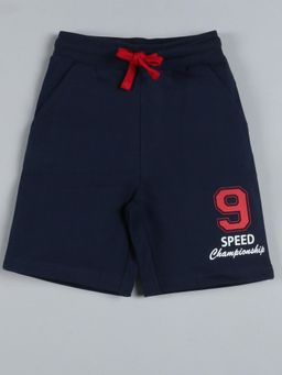 PLUM TREE - Navy Blue Printed Regular Shorts