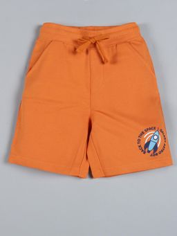 PLUM TREE - Orange Printed Regular Shorts