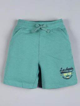 PLUM TREE - Green Solid Regular Shorts