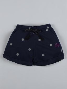 PLUM TREE - Navy Blue Printed Regular Shorts