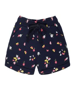 PLUM TREE - Navy Blue Printed Regular Shorts