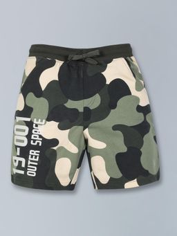 PLUM TREE - Green Camouflage Regular Shorts