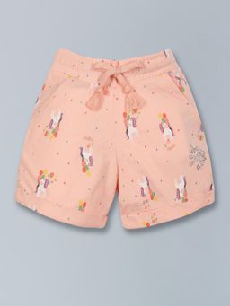 PLUM TREE - Peach Printed Regular Shorts