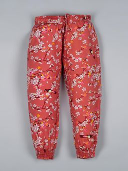 PLUM TREE - Coral Floral Regular Trouser