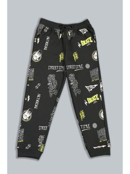 PLUM TREE - Black Printed Regular Joggers