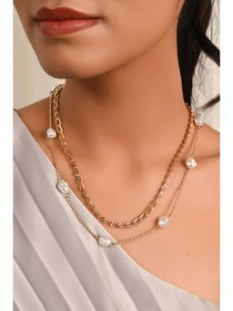 Raf The Label - Double Layered Pearl Chain Adjustable Necklace