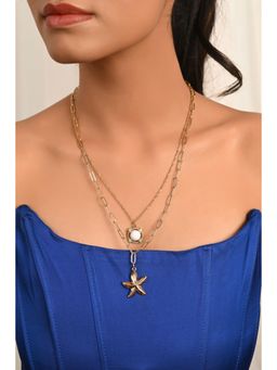 Raf The Label - Starfish Multi-Charm Multi-Layered Chain Necklace