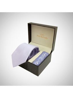 The Tie Hub - Men Lavender Microfibre Paisley Necktie & Pocket Square Gift Set