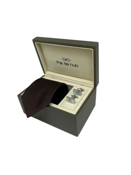 The Tie Hub - Men Brown Silk Necktie & Pair Of Cufflink Gift Set