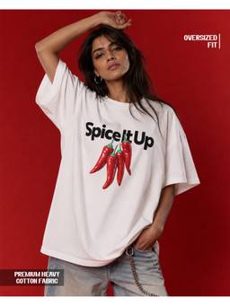 SELEKT - White Spice It Up Chili Oversized T-Shirt