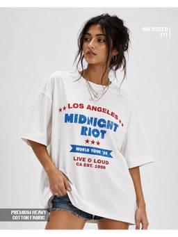 SELEKT - White Los Angeles Midnight Riot Oversized T-Shirt