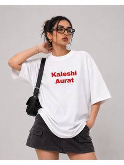 SELEKT - White Kaleshi Aurat Oversized T-Shirt
