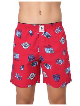 U.S. POLO ASSN. - Men Red Iyab Printed Cotton Boxers Red