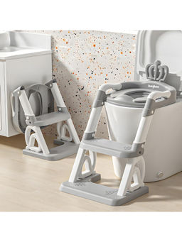BAYBEE - Grey Crown Western Toilet Potty Seat for Kids