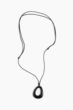 H&M - Women Black Pendant Cord Necklace
