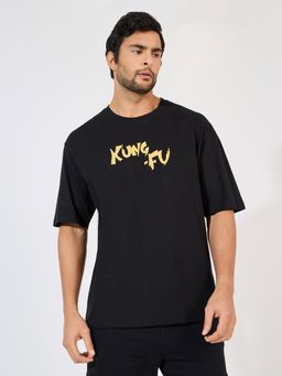Styli - Men Kung Fu Panda Character Printed Oversized T-Shirt