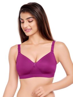 Juliet - Womens Soft Foam Padded Full Coverage Polyamide Spandex Bra Magenta