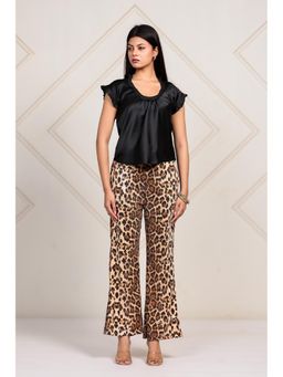 The Kaftan Company - Leopard Print Sequined Wide-Leg Pants