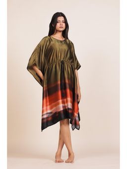 The Kaftan Company - Olive Ombre Satin Kaftan Nightdress