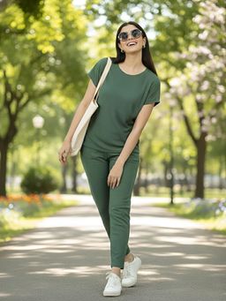 Kanvin - Jacquard Serenity Night Suit - Forest Green