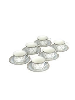 Noritake - Trefolio Platinum Cup & Saucers (Pack of 12)