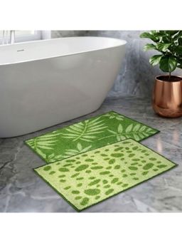 Athom Living - Green Easy Home Designer Soft Anti Slip Bath Mats (Pack Of 2) (M)