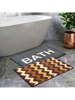 Athom Living - Multi-Color Easy Home Designer Soft Anti Slip Bath Mats (Pack Of 2) (M)