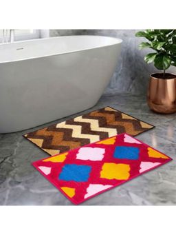 Athom Living - Multi-Color Easy Home Designer Soft Anti Slip Bath Mats (Pack Of 2) (M)