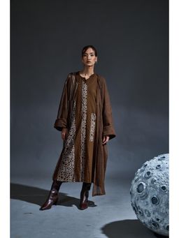 Banana Labs - Rust Brown Dress With Shrug (Set of 2)