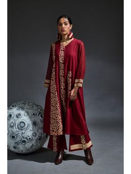 Banana Labs - Molten Maroon Kurta with Palazzo (Set of 2)