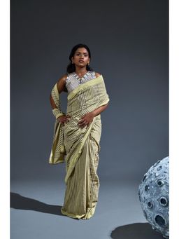 Banana Labs - Cream Yellow Saree With Stitched Blouse