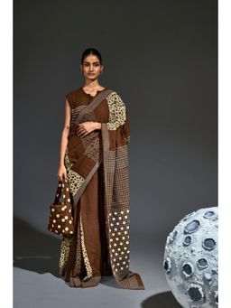 Banana Labs - Bronze Brown Saree without Blouse