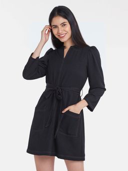 Zink London - Women Black Ranger Belted Dress