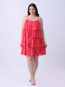 Qurvii - Rayon Ruffle Tiered Dress