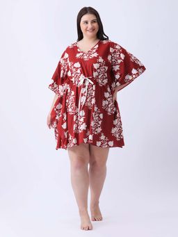 Qurvii - Cotton Printed Short Kaftan