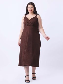 Qurvii - Brown Lycra Dress