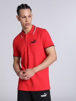 Puma - Collar Tipping Mens Red T-shirt
