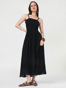 Bewakoof - Women Jet Black Flared Dress
