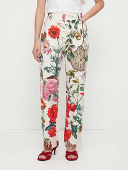 Cover Story - Women Multi-Color London Postcard Floral Printed Trouser