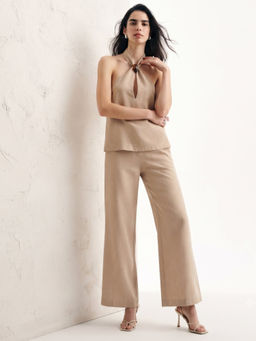 Outzidr - Women Beige Solid Co-Ord Set